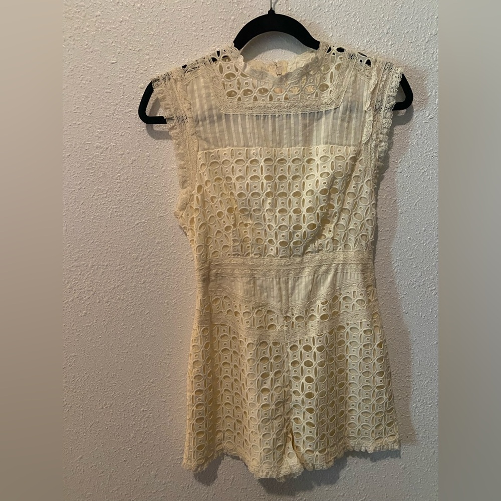 Free People Cream Lace romper